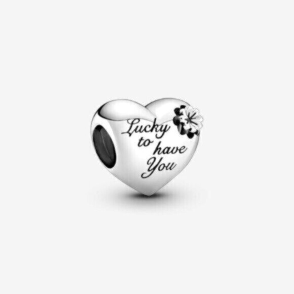 Pandora Silver 'Lucky to Have You' Heart Charm